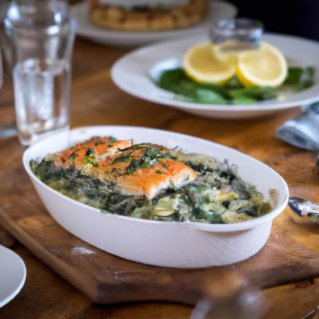 Foto che illustra la ricetta da : Salmone e spinaci gratinati