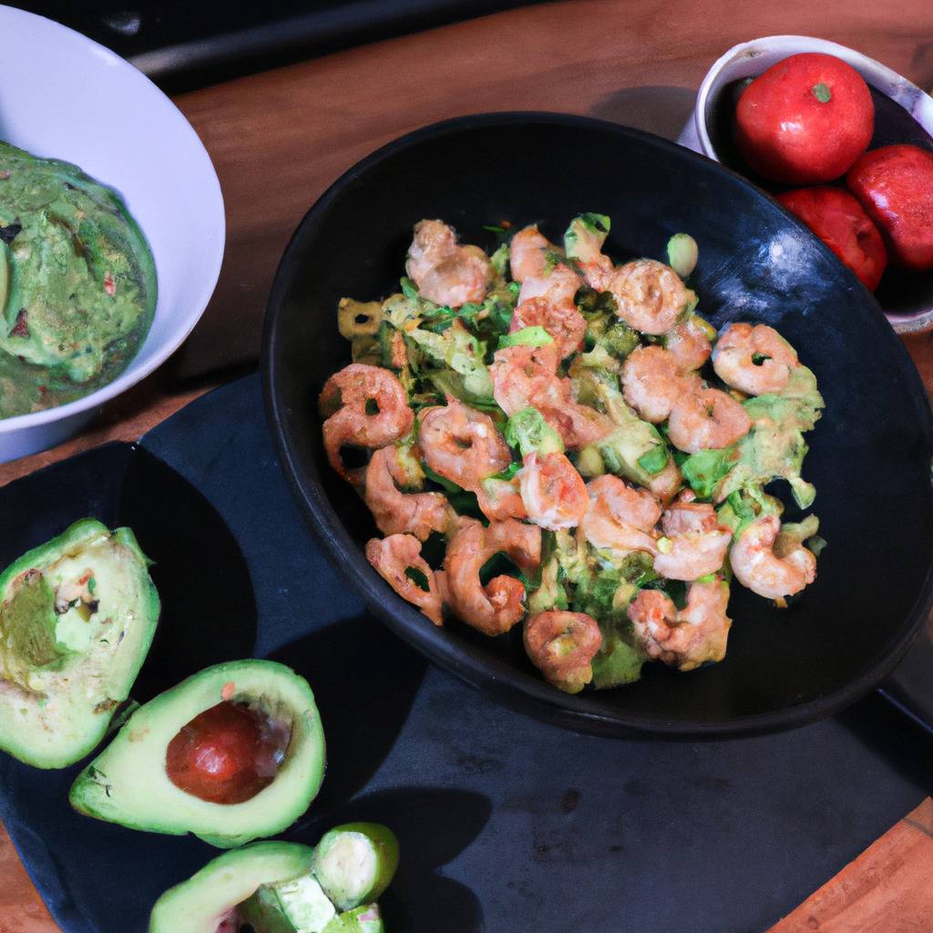 Photo illustrant la recette de : Guacamole aux crevettes et à l'avocat