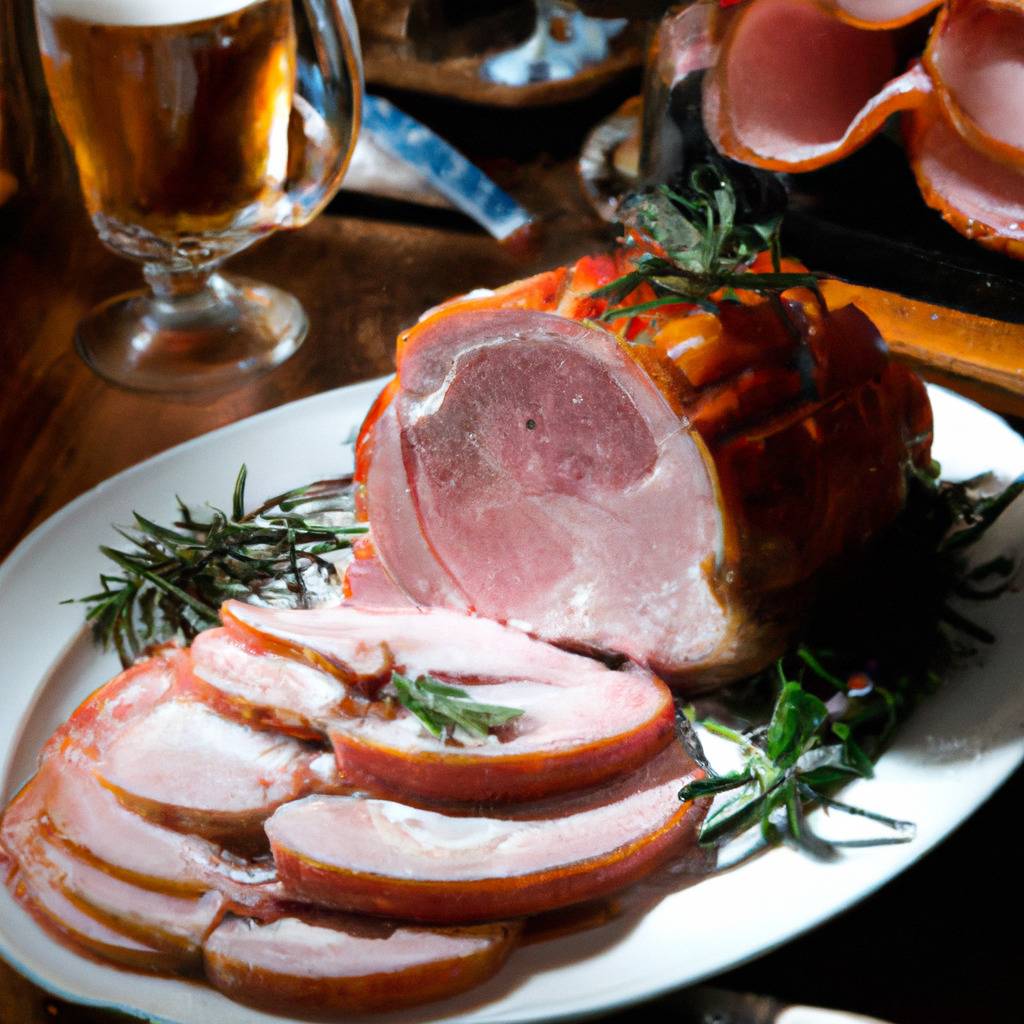 Photo illustrant la recette de : Jambon braisé à la bière