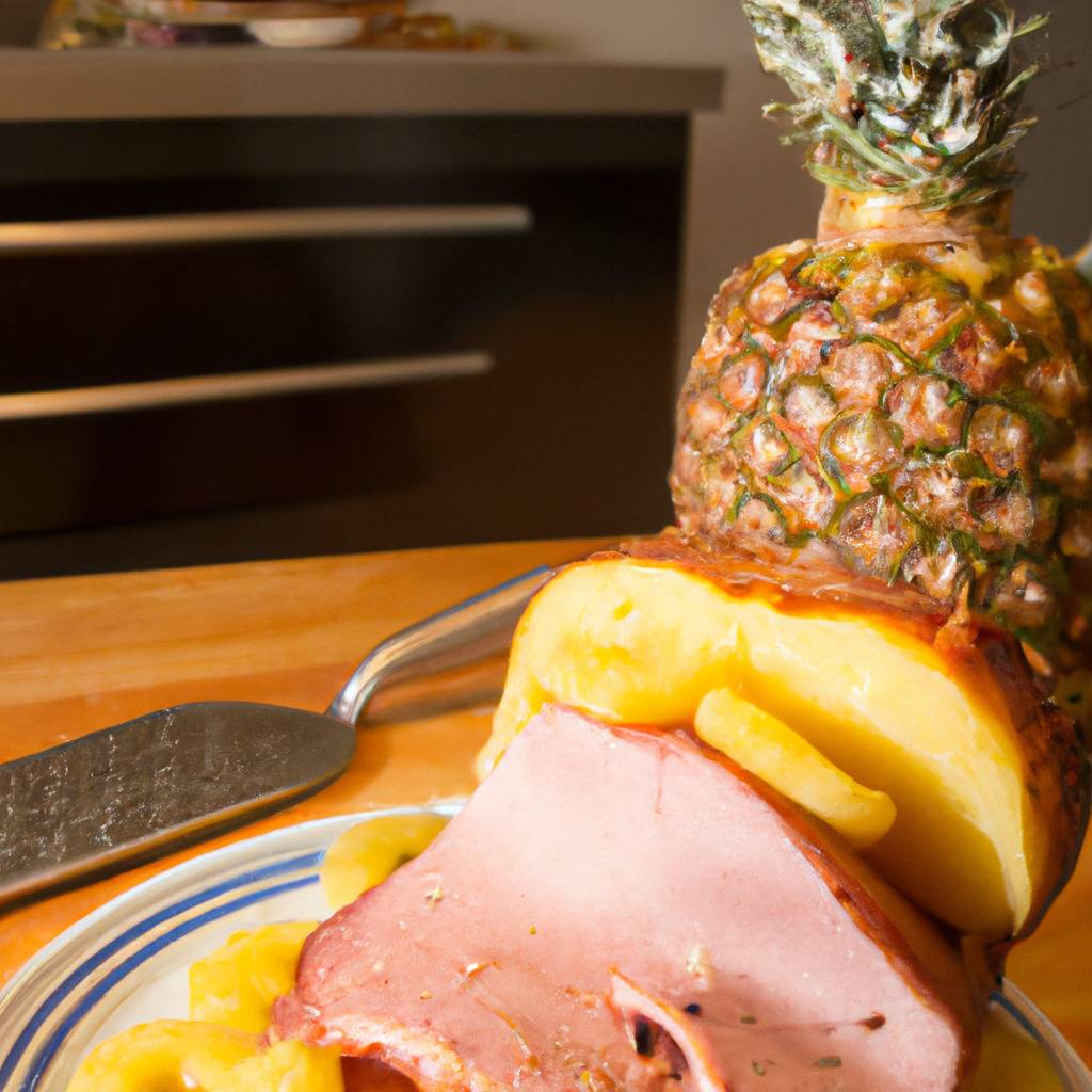 Photo illustrant la recette de : Jambon rôti à l'ananas