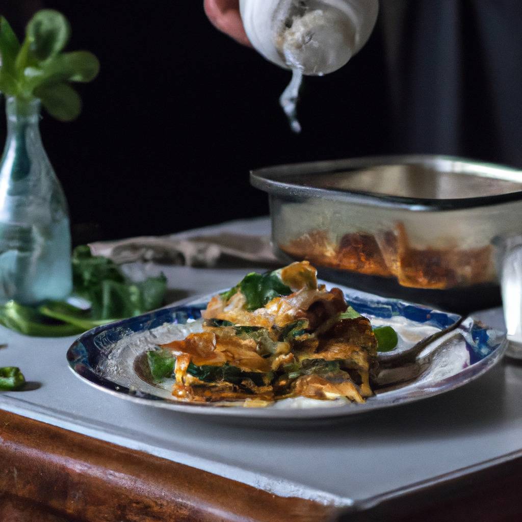 Foto que ilustra la receta de : Lasaña con bechamel y espinacas