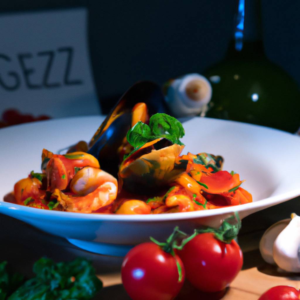 Foto che illustra la ricetta da : Linguine ai frutti di mare e pomodoro