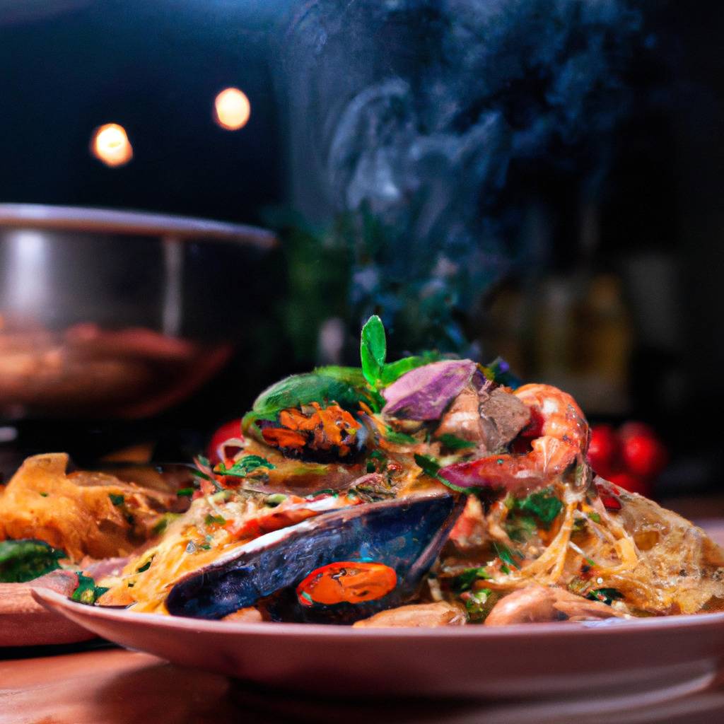 Foto che illustra la ricetta da : Linguine ai frutti di mare