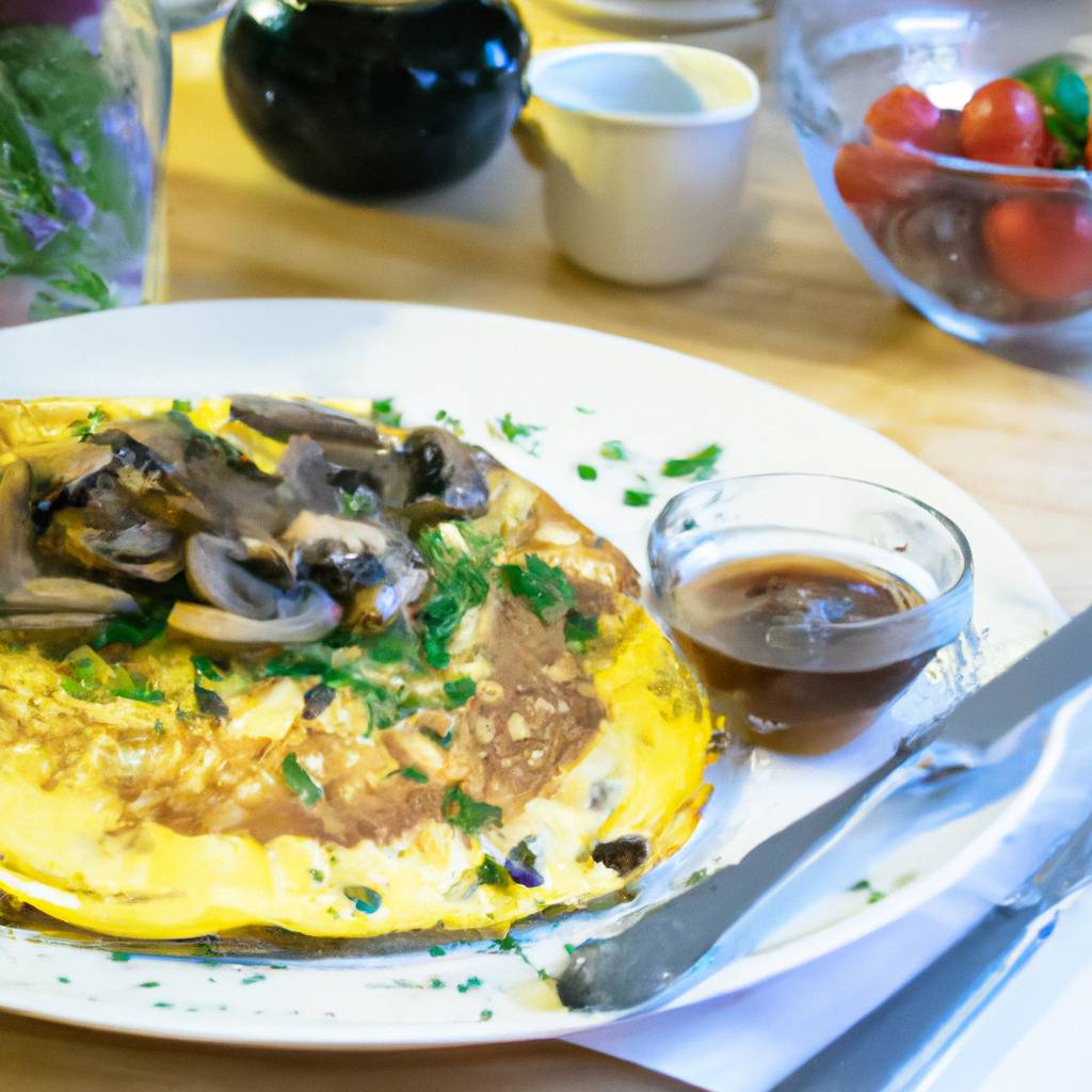 Foto zur Illustration des Rezepts von : Omelette mit Pilzen und Käse