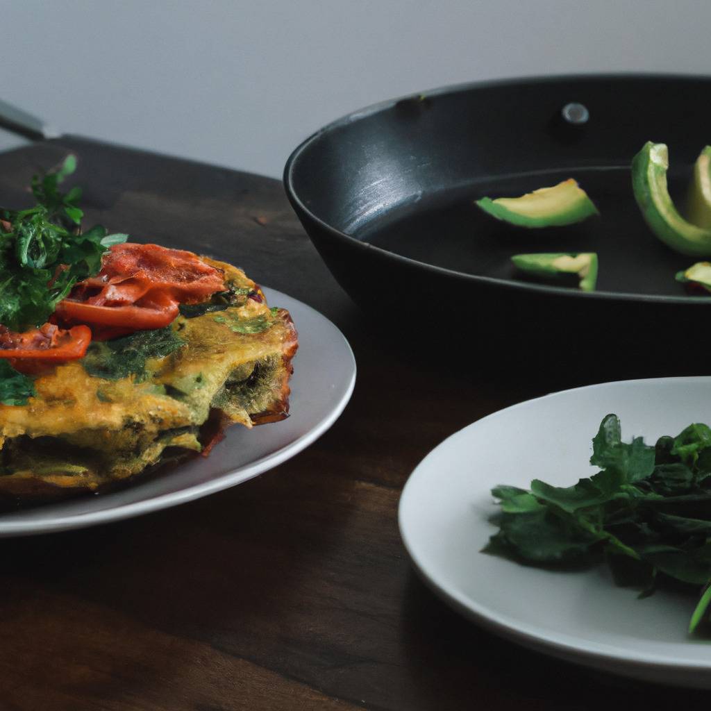 Foto que ilustra la receta de : Tortilla de verduras y aguacate