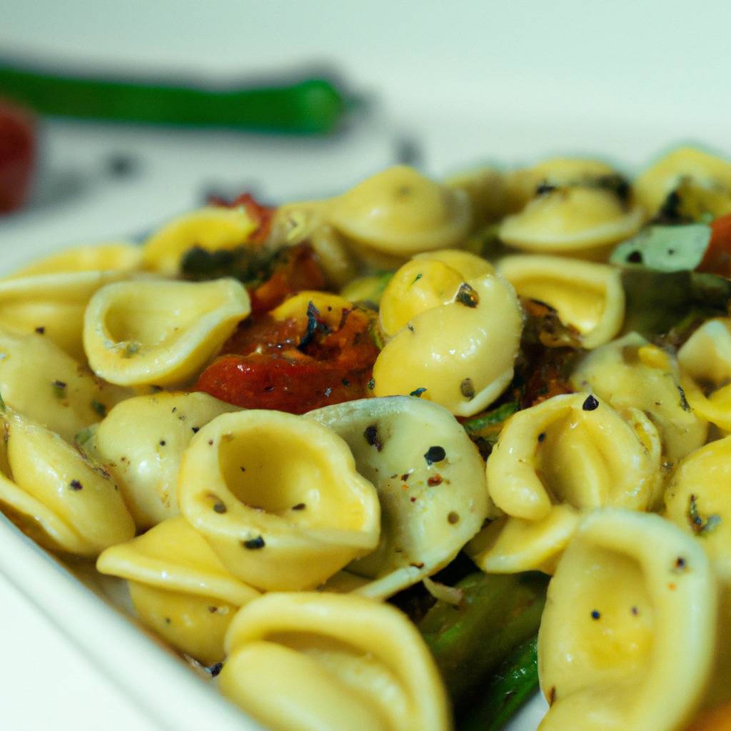 Foto que ilustra la receta de : Orecchiette con verduras mediterráneas