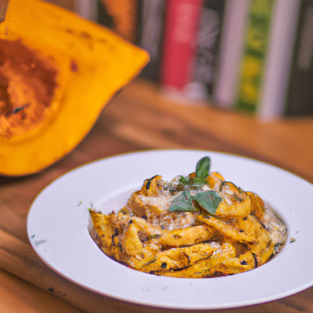 Foto che illustra la ricetta da : Pasta Alfredo con zucca butternut