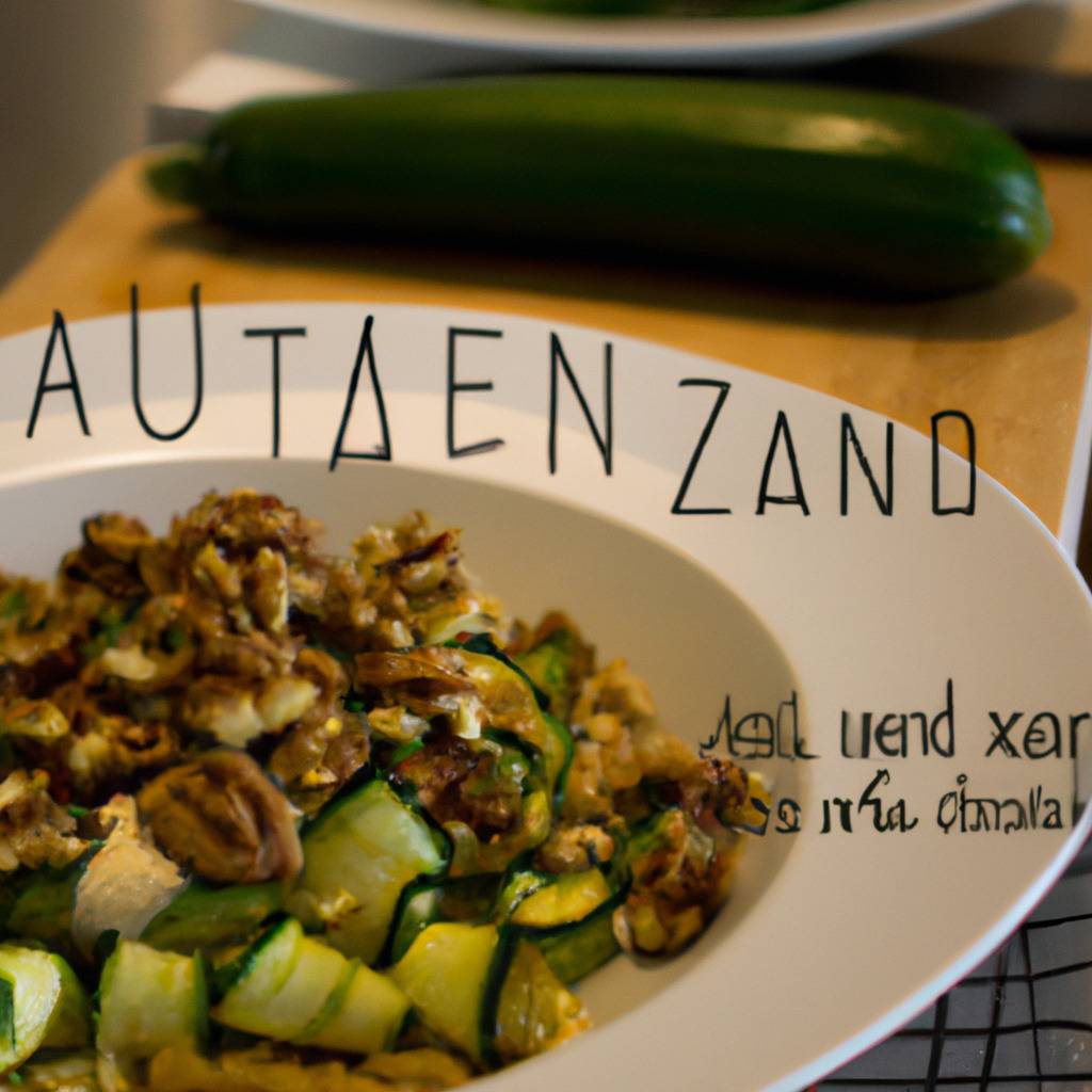 Photo illustrating the recipe from : Pasta with zucchini and walnut pesto