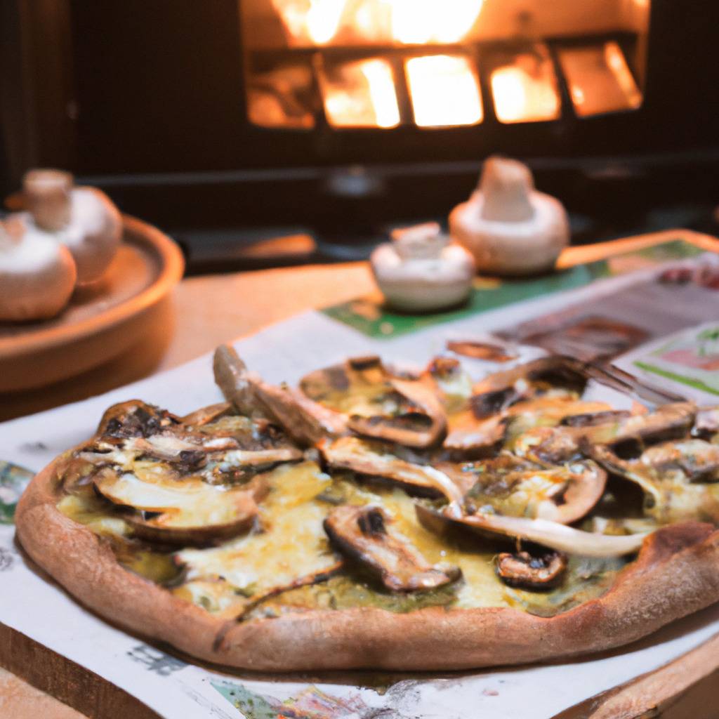 Foto che illustra la ricetta da : Pizza con funghi e gorgonzola