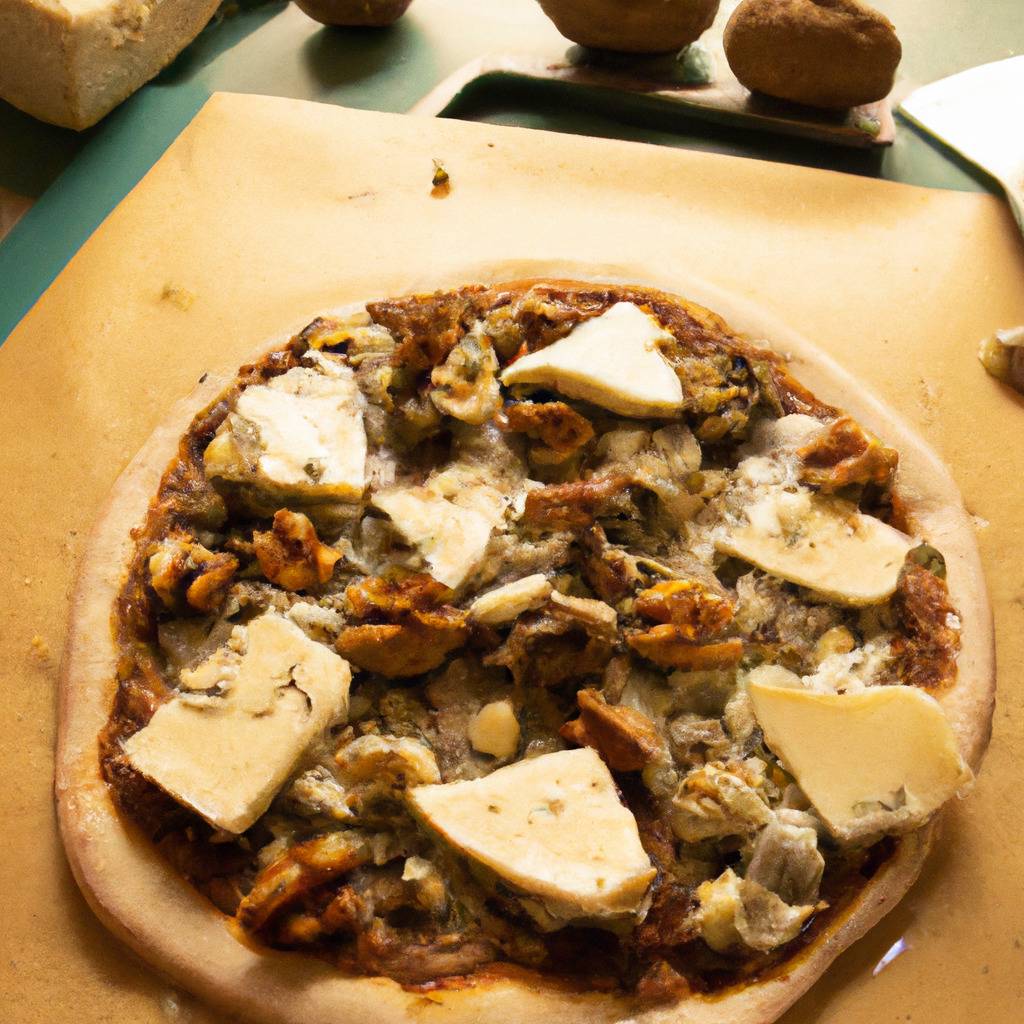 Foto che illustra la ricetta da : Pizza gorgonzola e noci