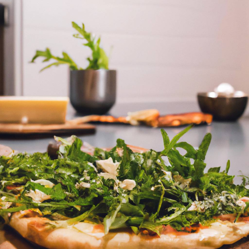 Foto che illustra la ricetta da : Pizza ai quattro formaggi e rucola