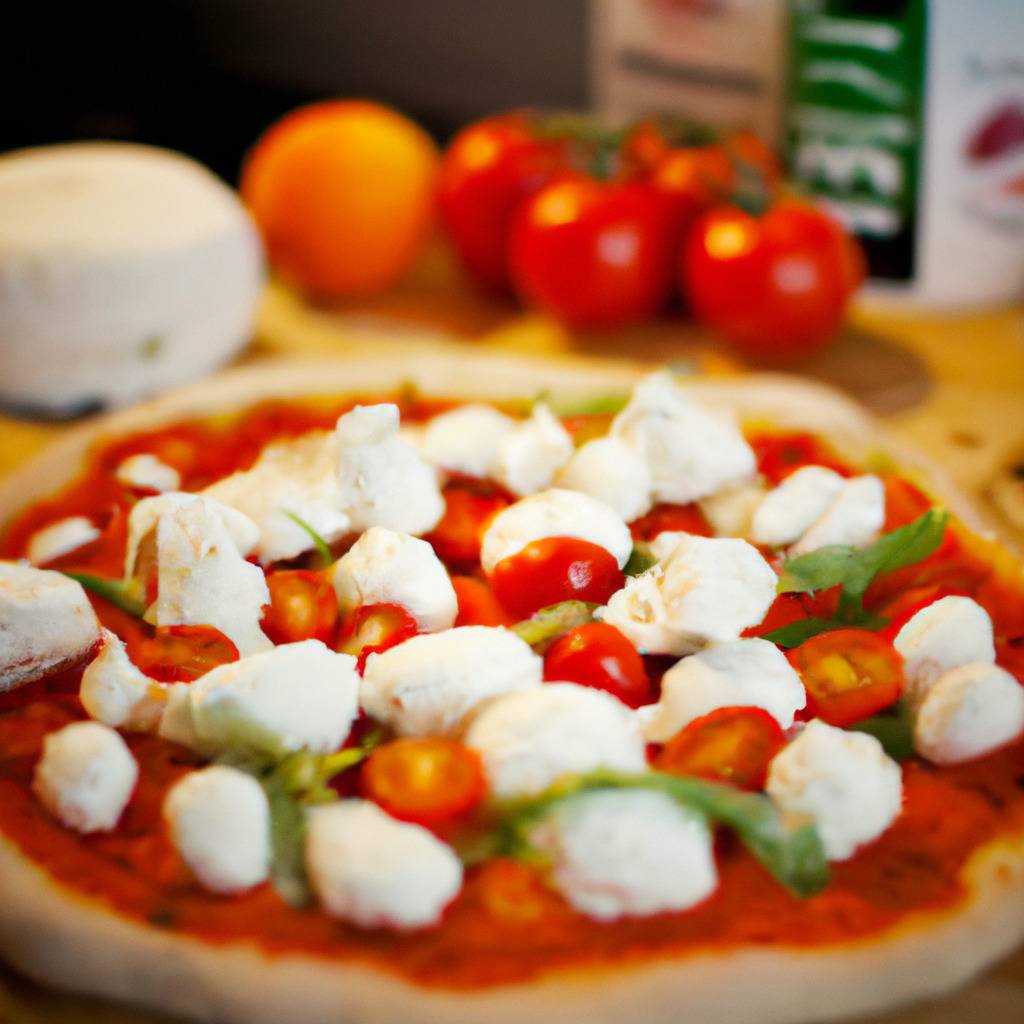 Foto che illustra la ricetta da : Pizza con pomodoro e mozzarella di bufala