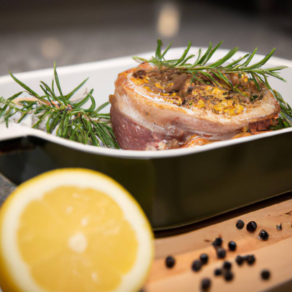 Fotografia que ilustra a receita de : Carne de porco com limão e alecrim