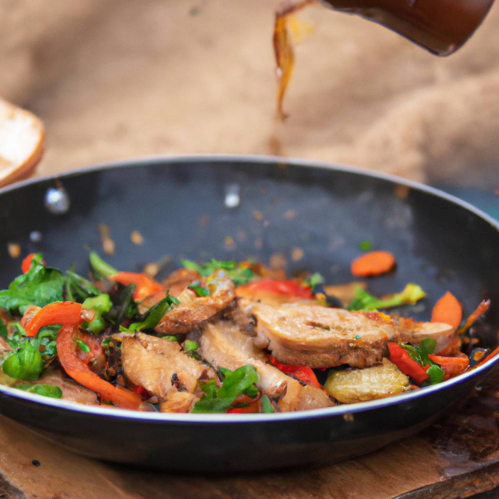 Foto zur Illustration des Rezepts von : Gebratenes Schweinefleisch mit Ingwer und Gemüse