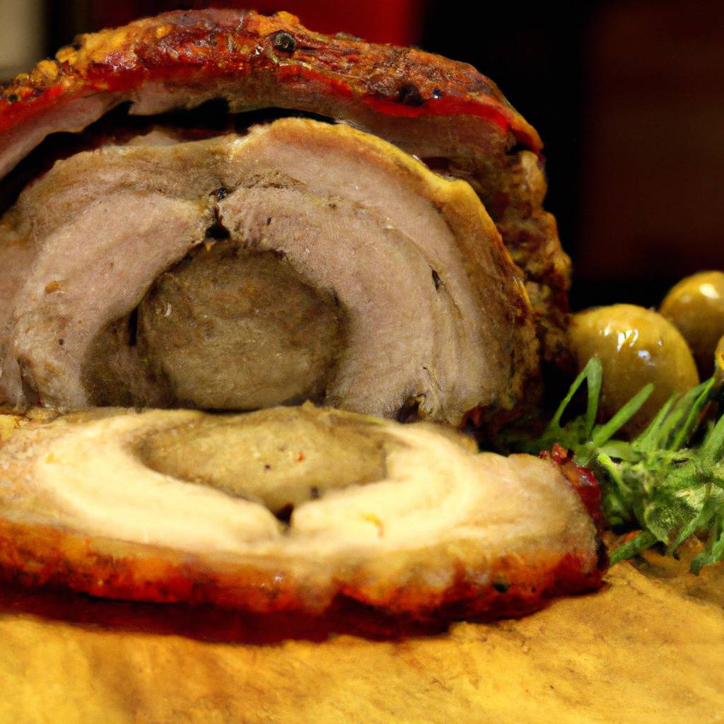 Foto zur Illustration des Rezepts von : Porchetta vom Schwein auf sardische Art