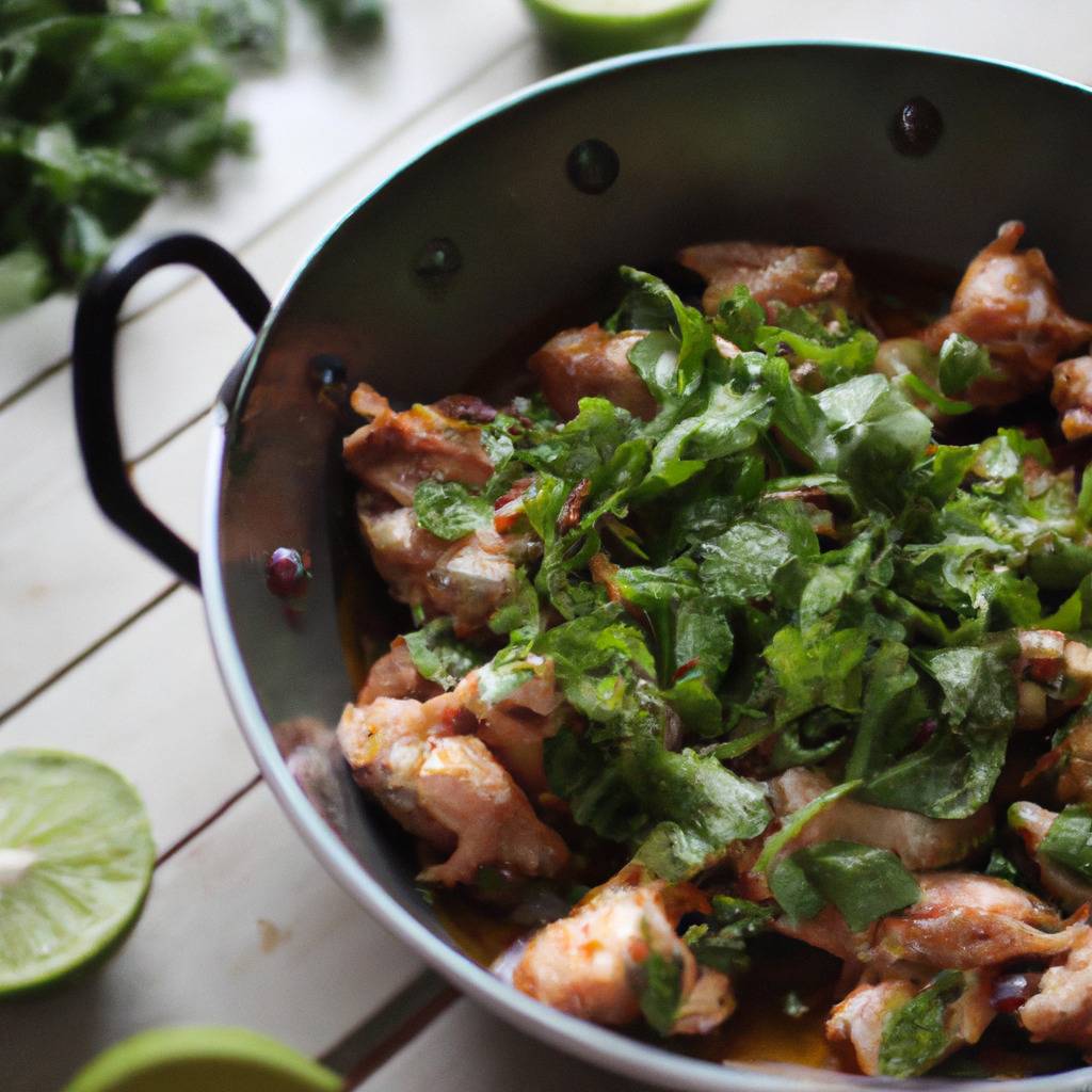 Foto che illustra la ricetta da : Pollo con lime e coriandolo