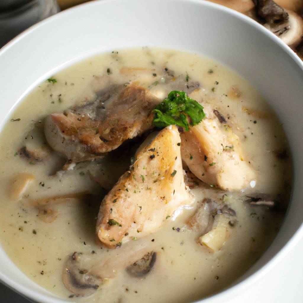 Photo illustrant la recette de : Poulet à la crème de champignons