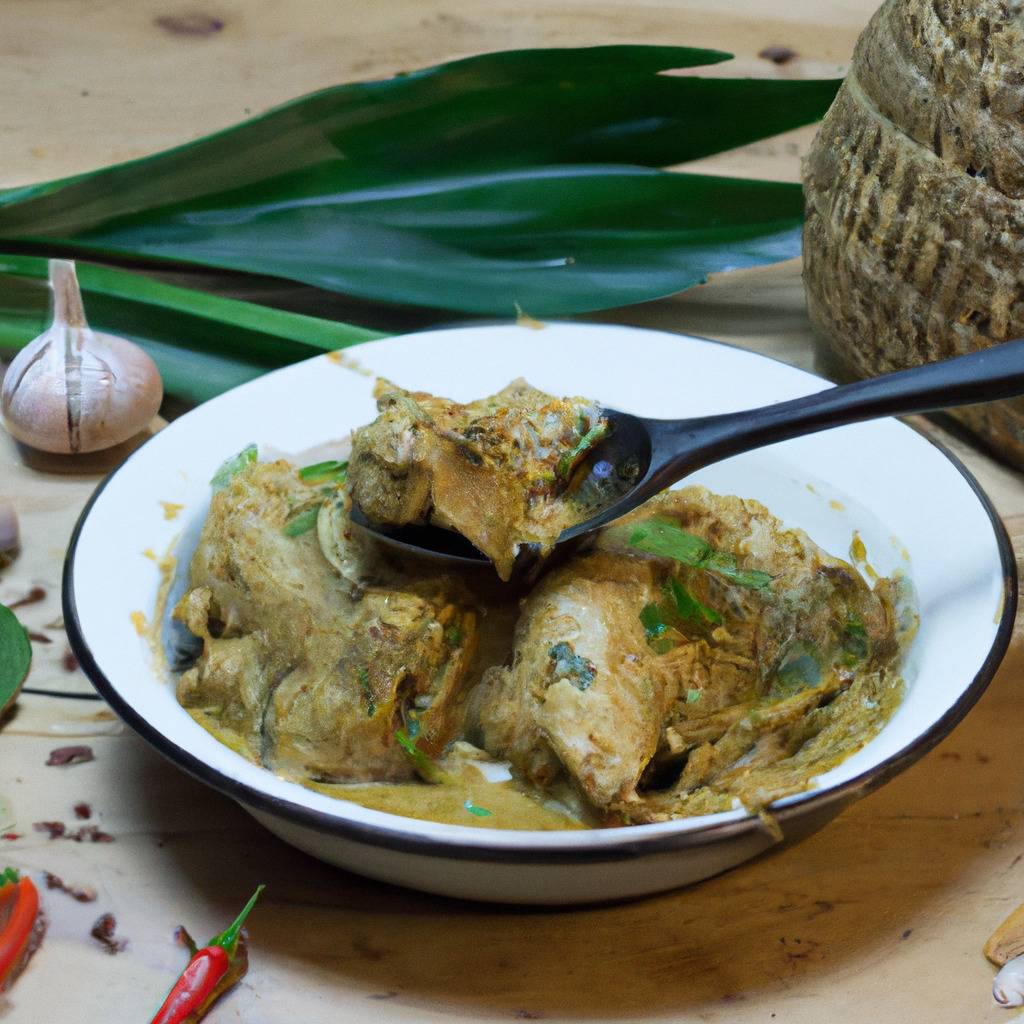 Foto que ilustra la receta de : Pollo con curry de coco