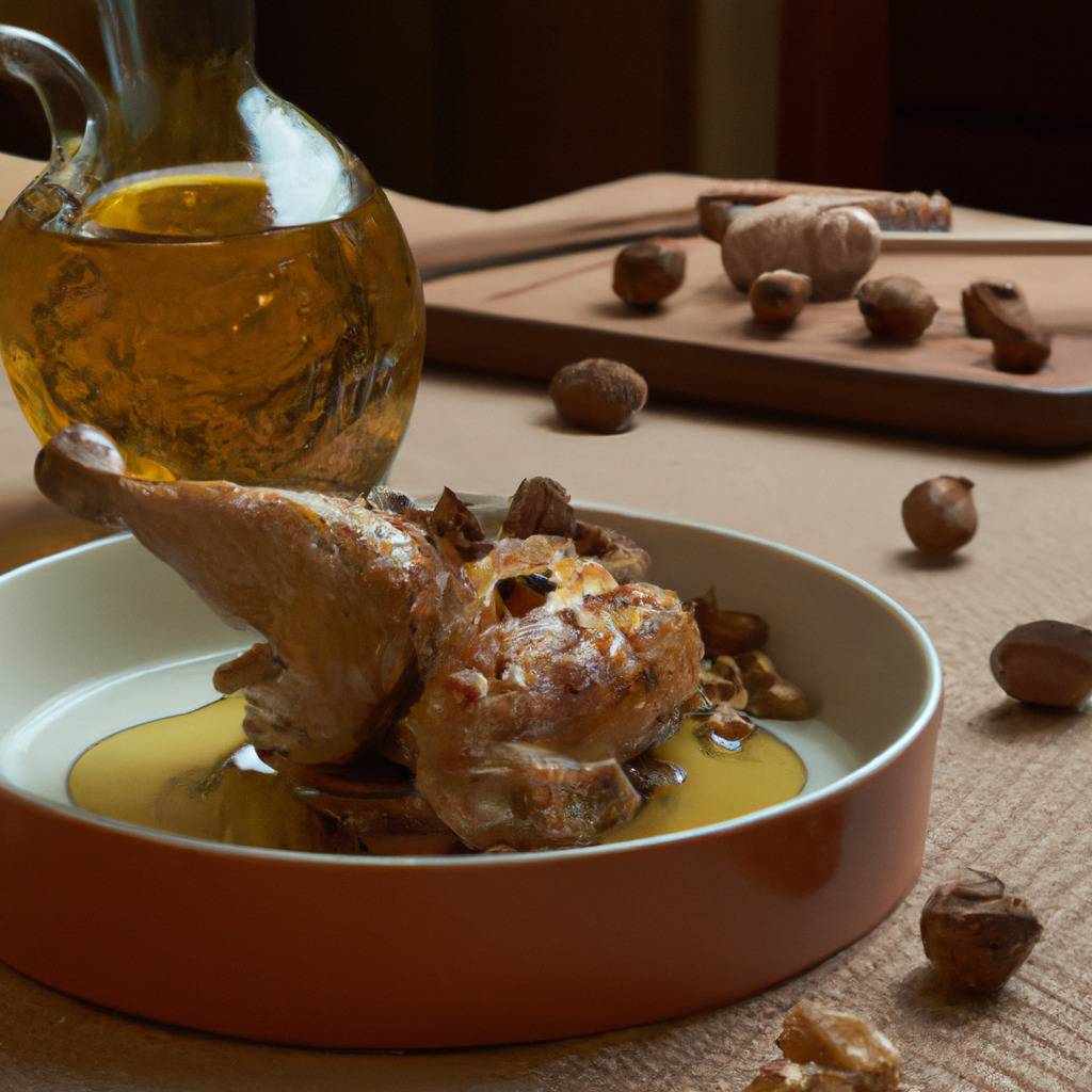 Foto que ilustra la receta de : Pollo con nueces y miel