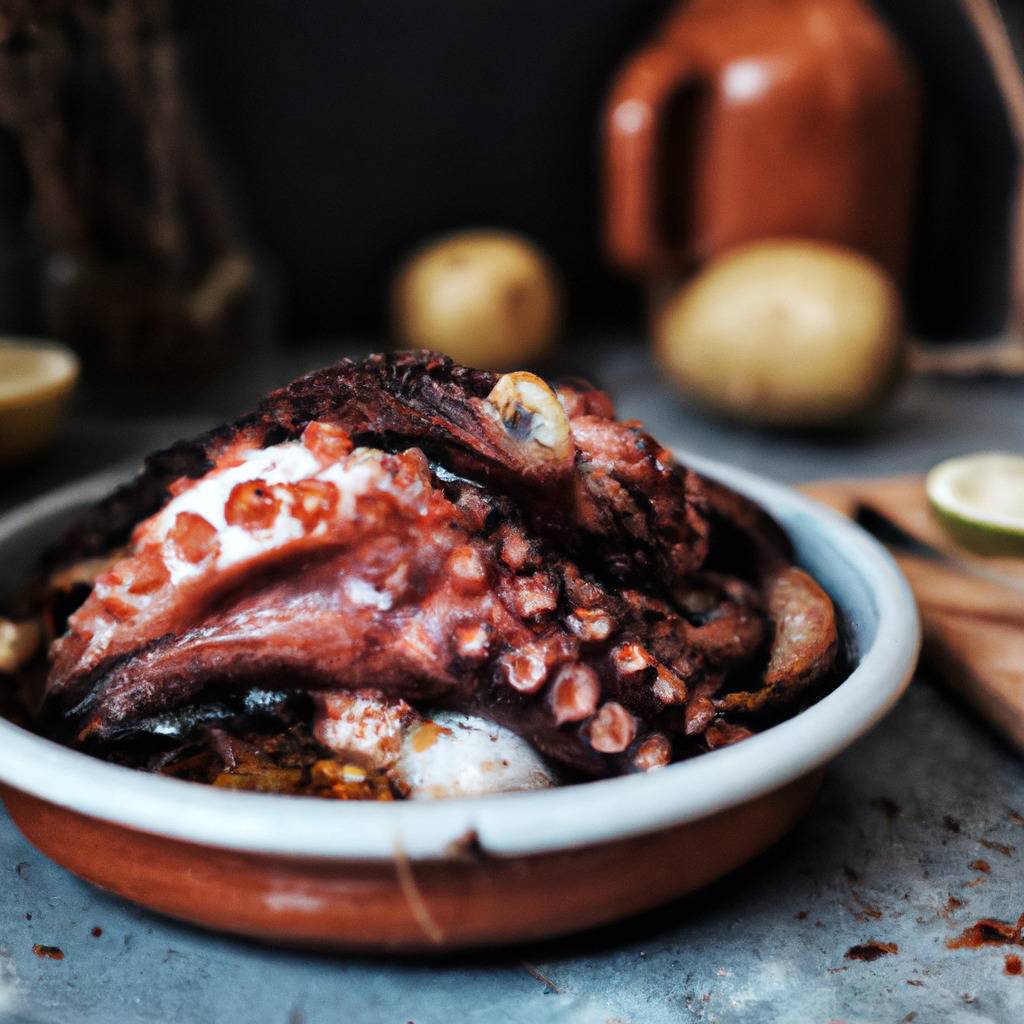 Foto que ilustra la receta de : Pulpo à Lagareiro