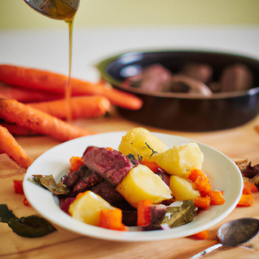 Photo illustrant la recette de : Ragoût de veau aux légumes racines