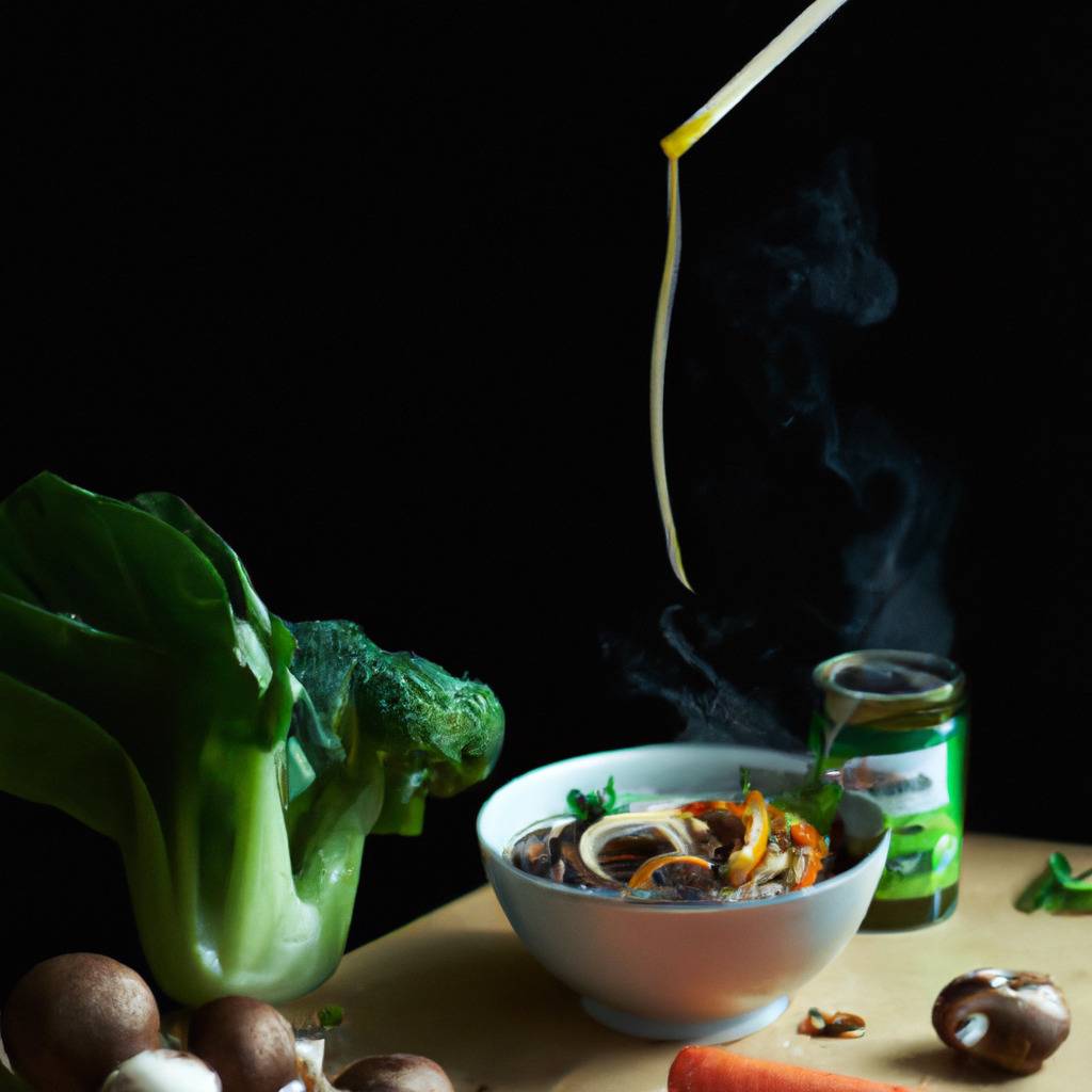 Foto zur Illustration des Rezepts von : Ramen mit Pilzen und Gemüse