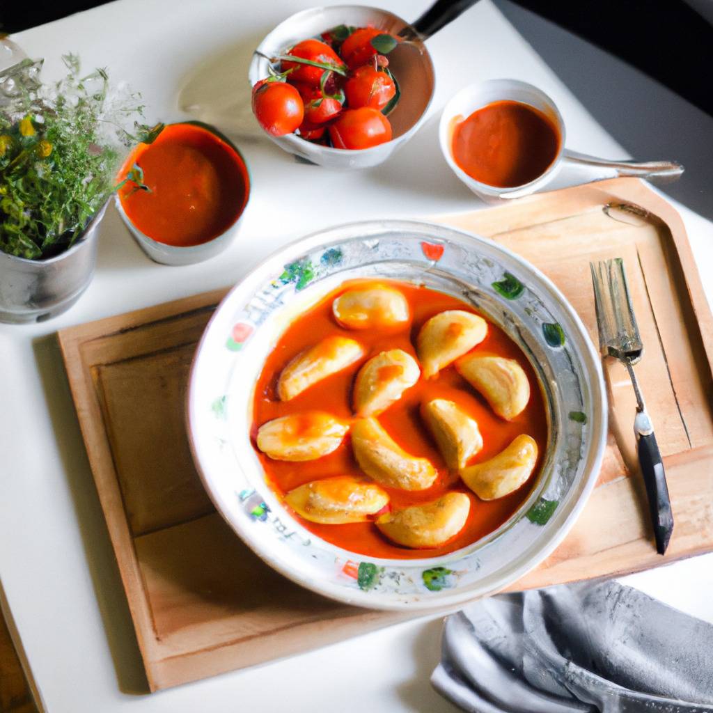 Foto que ilustra la receta de : Raviolis con salsa de tomate