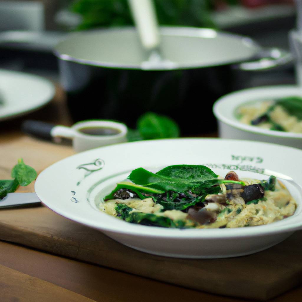 Photo illustrating the recipe from : Mushroom and spinach risotto