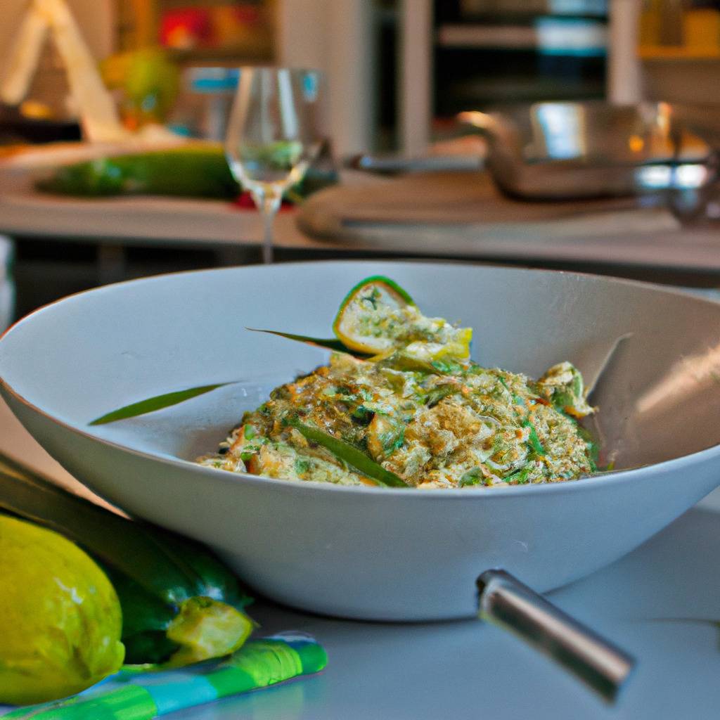 Foto che illustra la ricetta da : Risotto con zucchine e limone