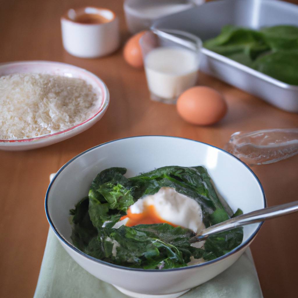 Foto che illustra la ricetta da : Riso con spinaci e uova