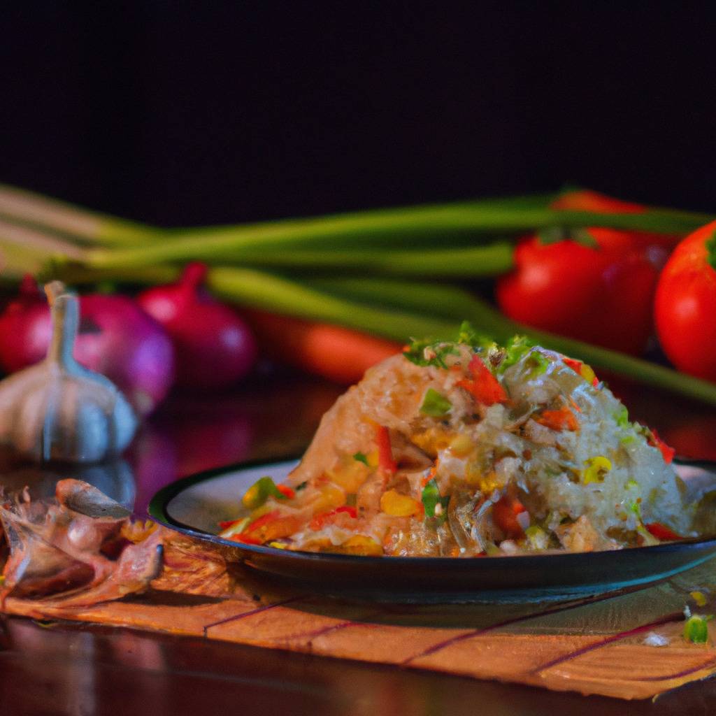 Foto che illustra la ricetta da : Riso fritto con verdure e pollo