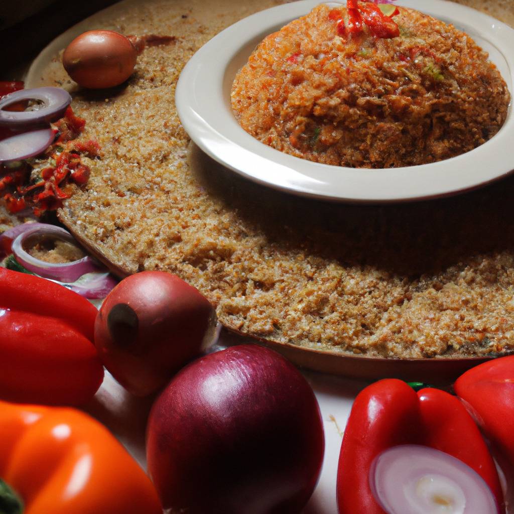 Foto que ilustra la receta de : Arroz jollof (plato africano a base de arroz, tomates y especias)