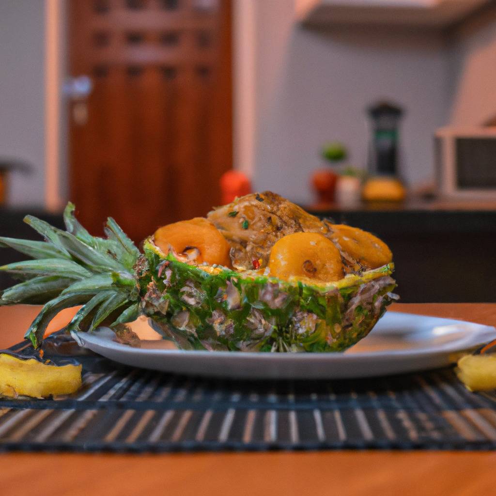 Foto che illustra la ricetta da : Riso fritto con ananas e pollo