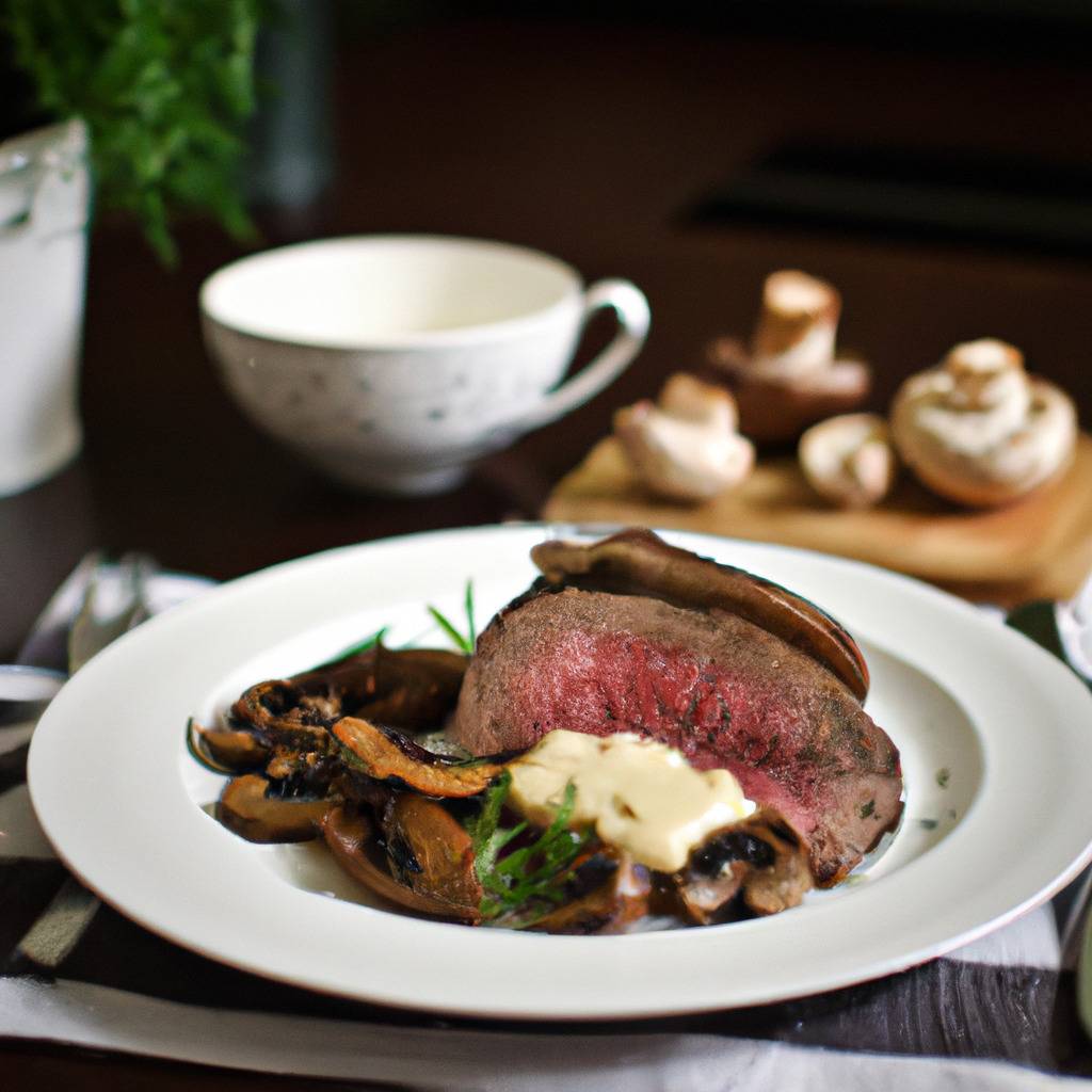 Photo illustrating the recipe from : Roast beef with mushrooms and butter