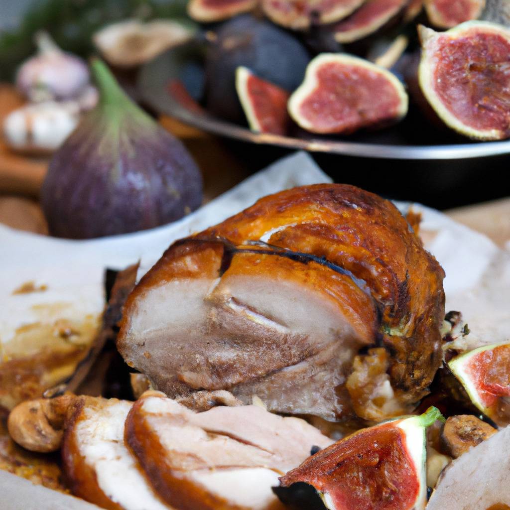 Photo illustrating the recipe from : Roast pork with figs and honey