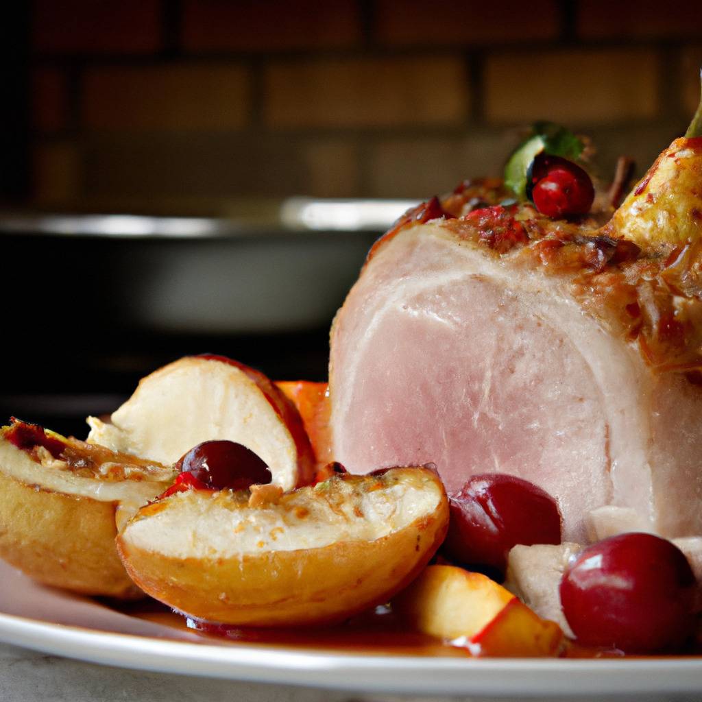 Foto que ilustra la receta de : Asado de cerdo con manzanas