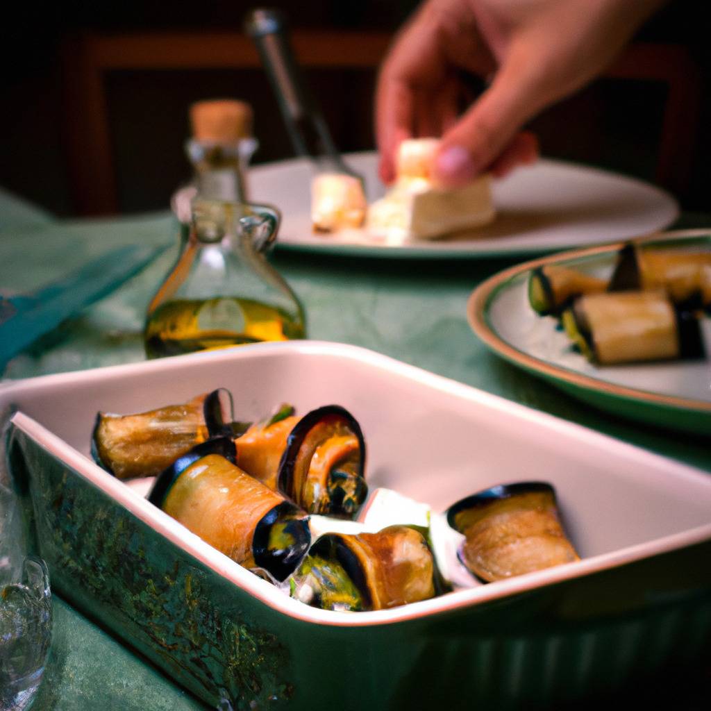 Foto que ilustra la receta de : Rollitos de berenjena con queso de cabra