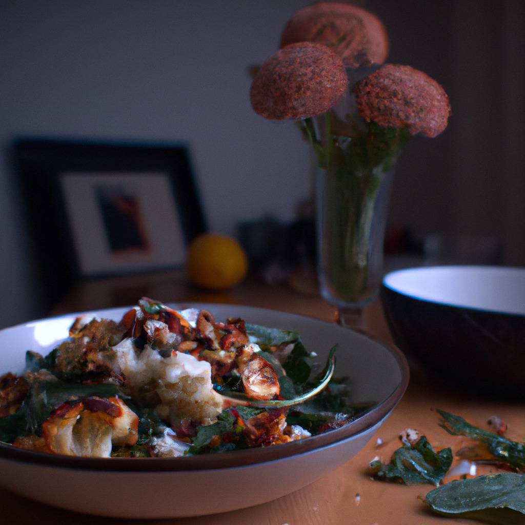 Foto che illustra la ricetta da : Insalata di cavolfiore arrosto