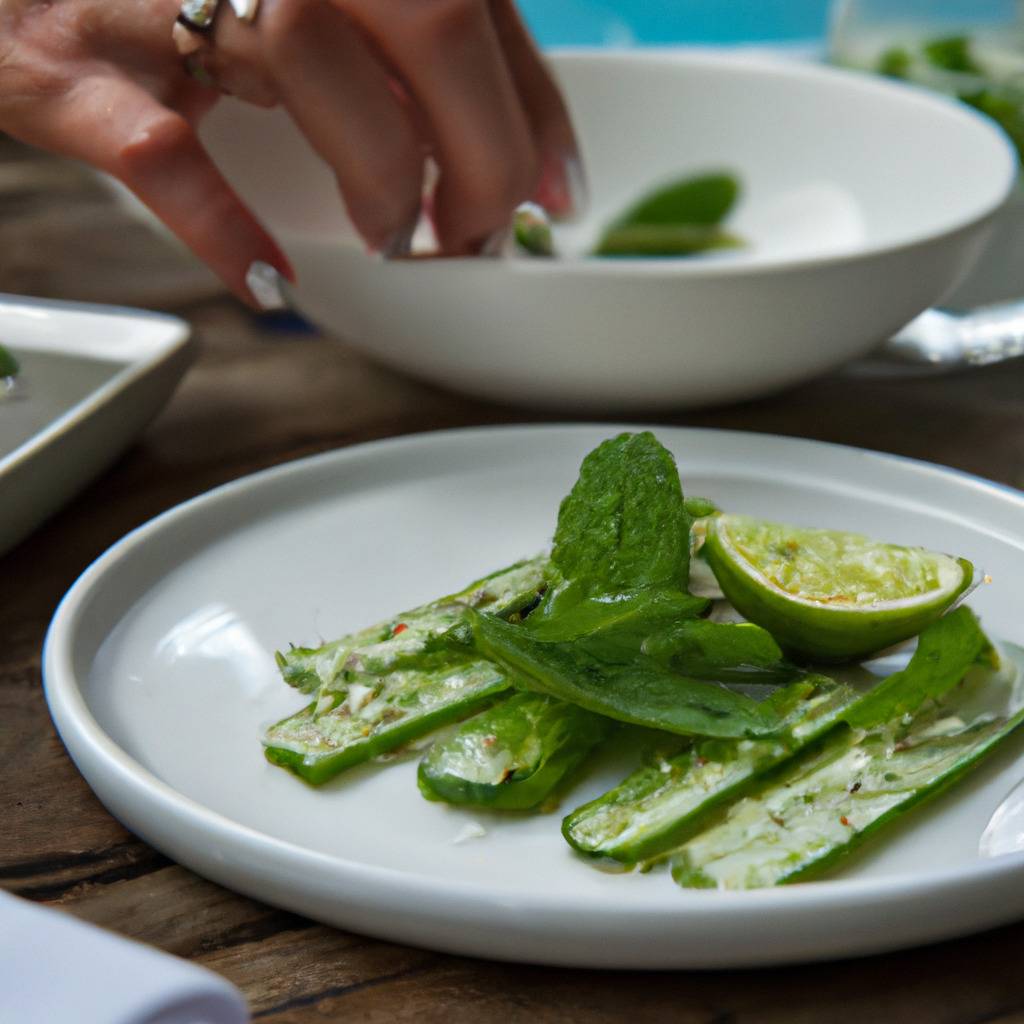 Foto che illustra la ricetta da : Insalata di cetriolo e menta