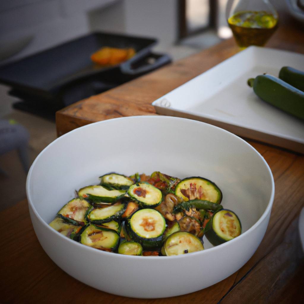 Foto che illustra la ricetta da : Insalata di zucchine grigliate