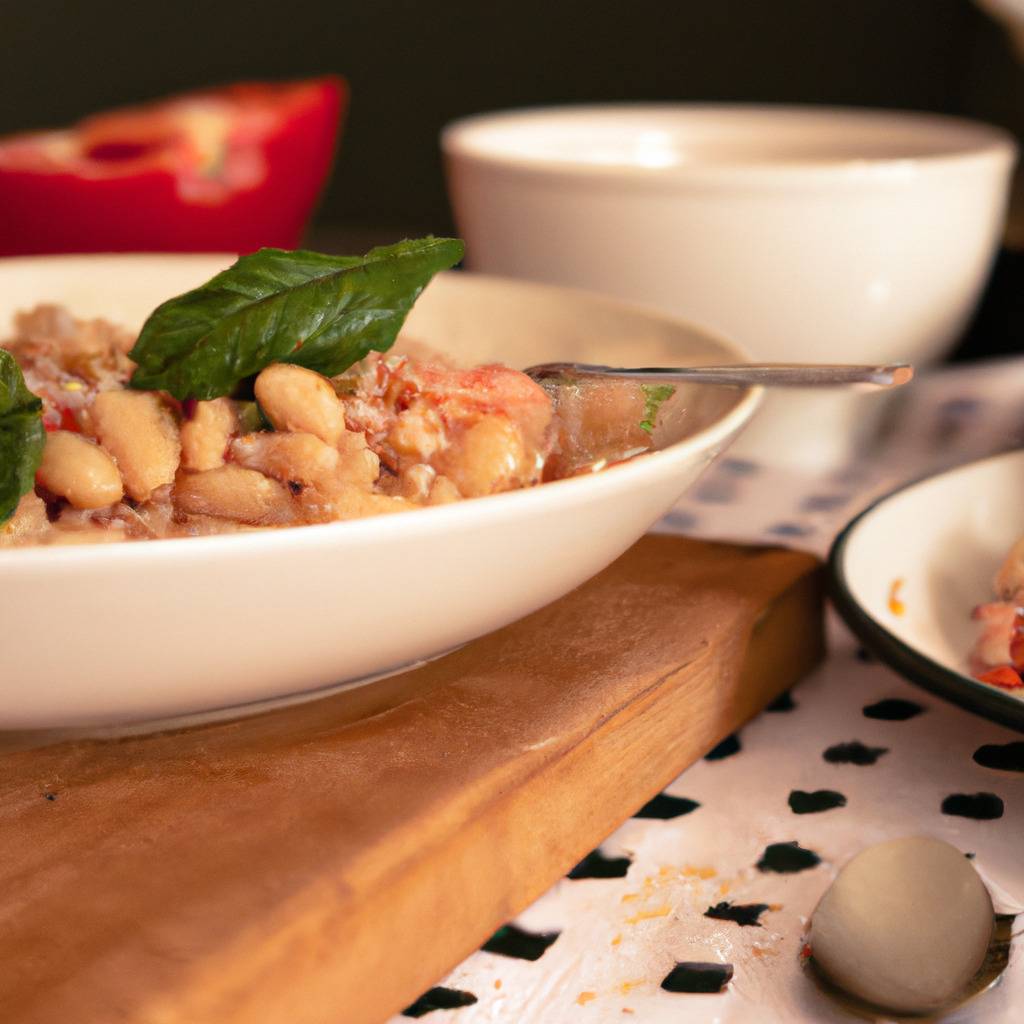 Fotografia que ilustra a receita de : Salada de feijão branco, tomate e manjericão