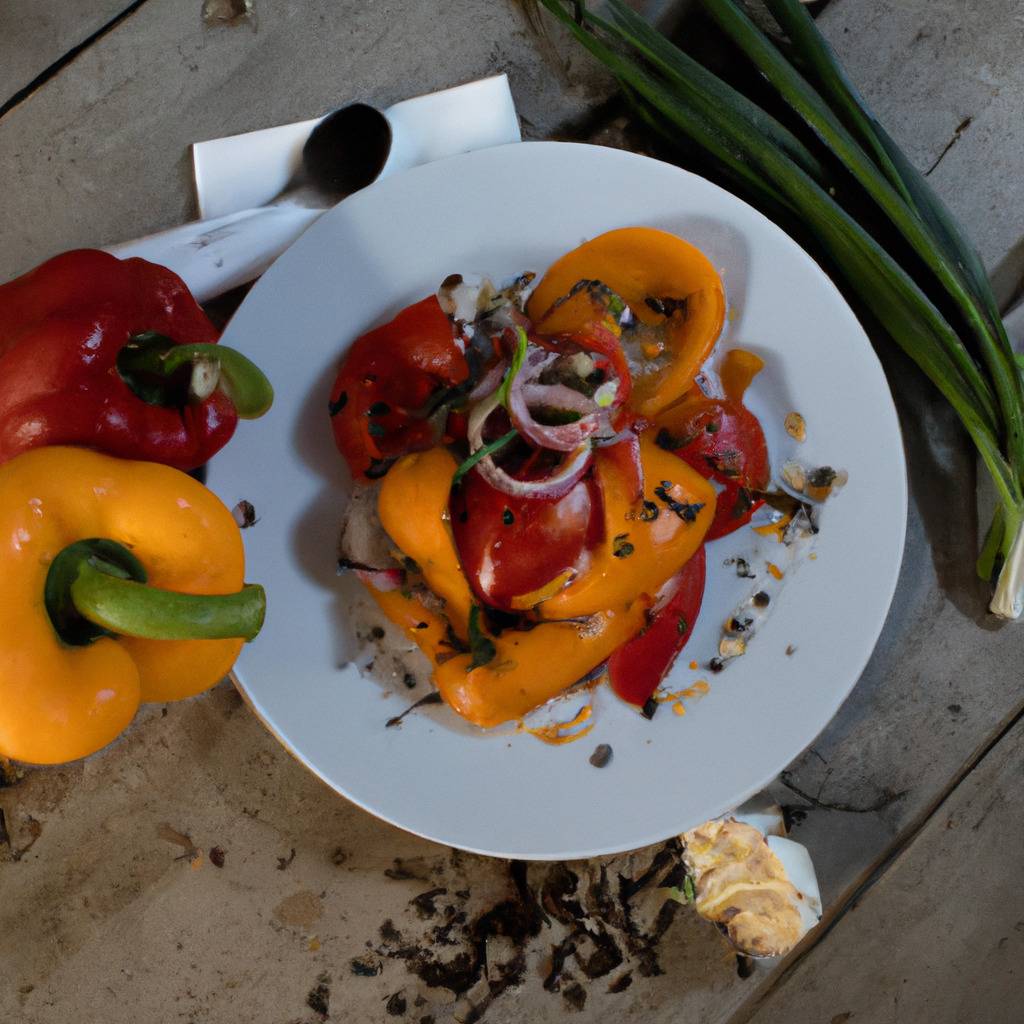 Foto que ilustra la receta de : Ensalada de pimientos asados