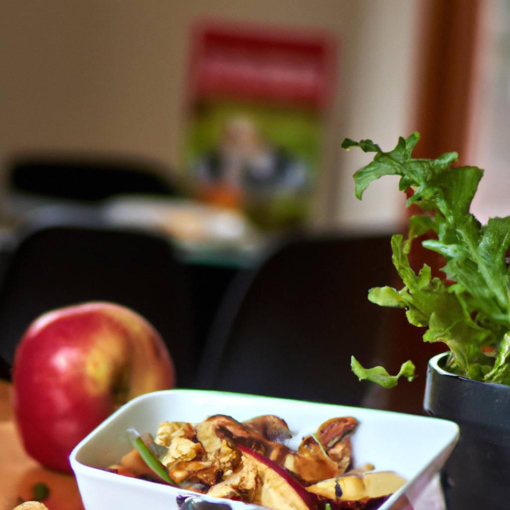 Foto que ilustra la receta de : Ensalada de manzanas y nueces