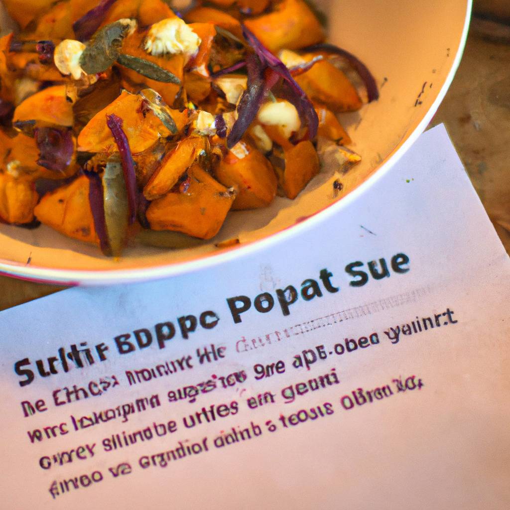 Photo illustrating the recipe from : Roasted sweet potato salad