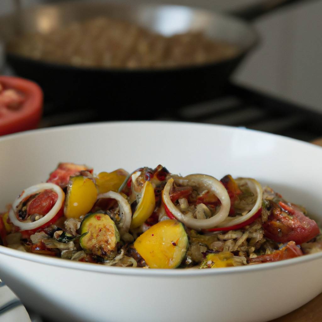 Foto che illustra la ricetta da : Insalata di quinoa con verdure grigliate