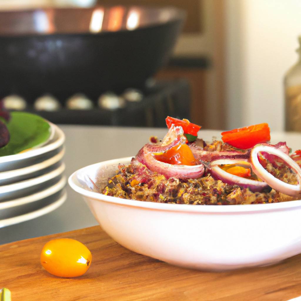 Foto que ilustra la receta de : Ensalada de quinoa con verduras asadas