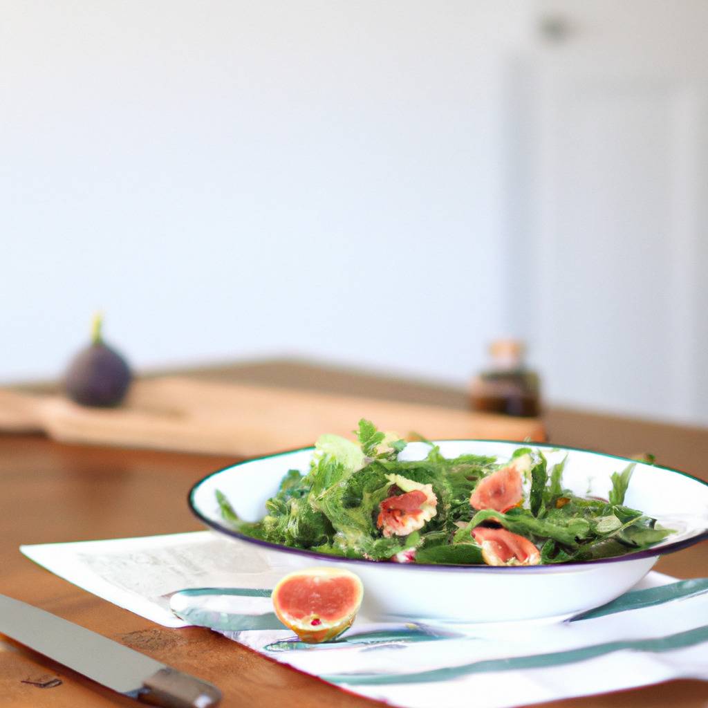 Foto que ilustra la receta de : Ensalada de rúcula y higos