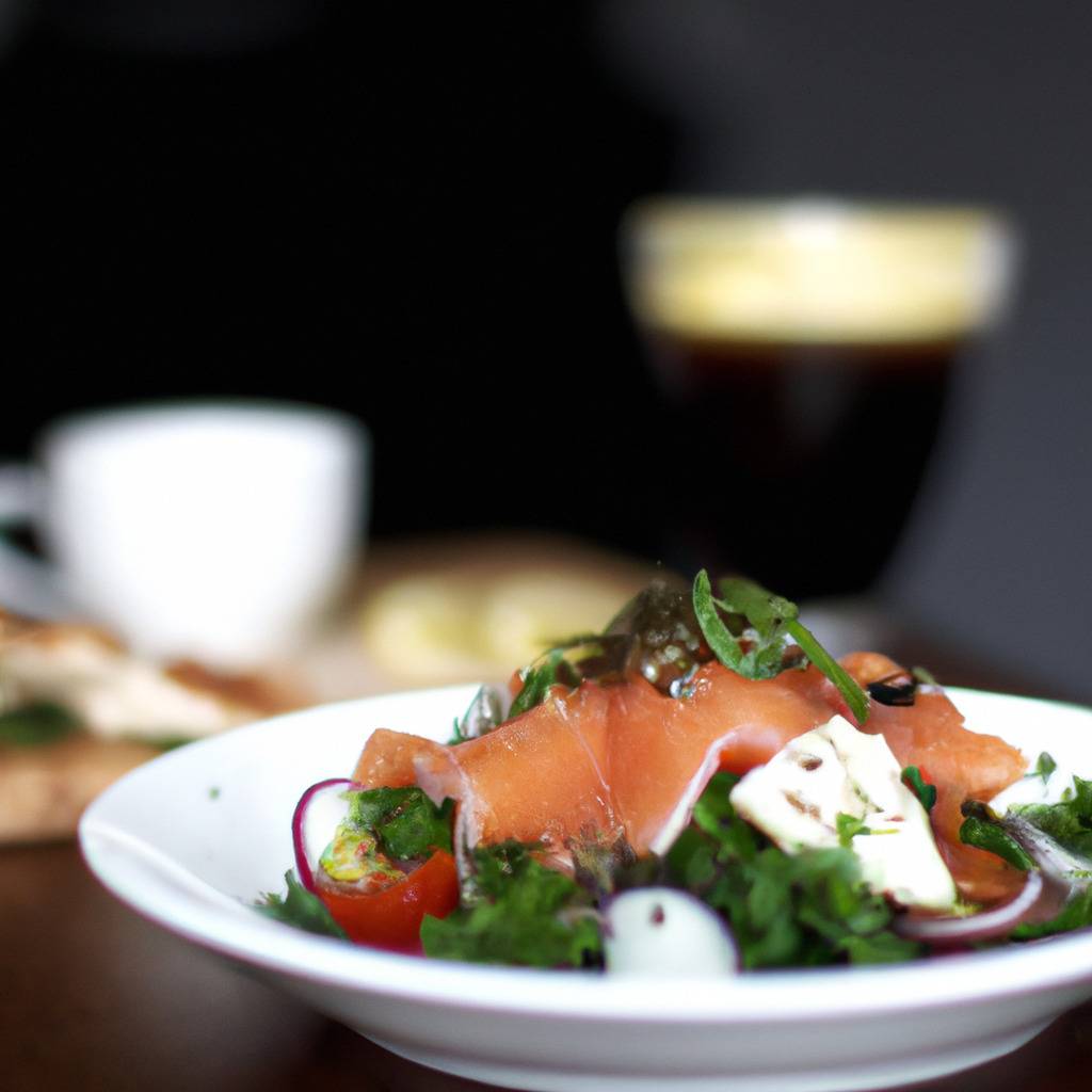 Foto que ilustra la receta de : Ensalada de salmón ahumado