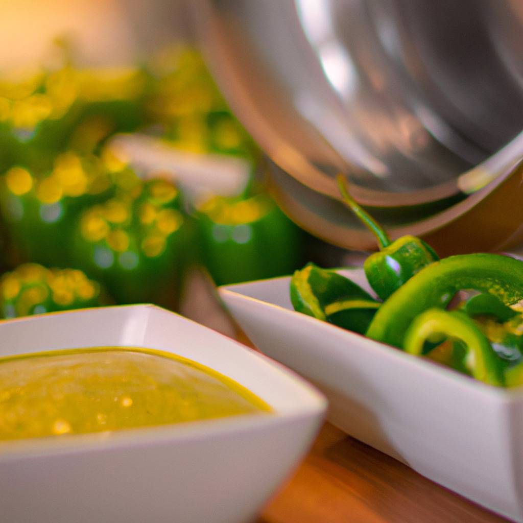 Foto que ilustra la receta de : Salsa de pimiento verde