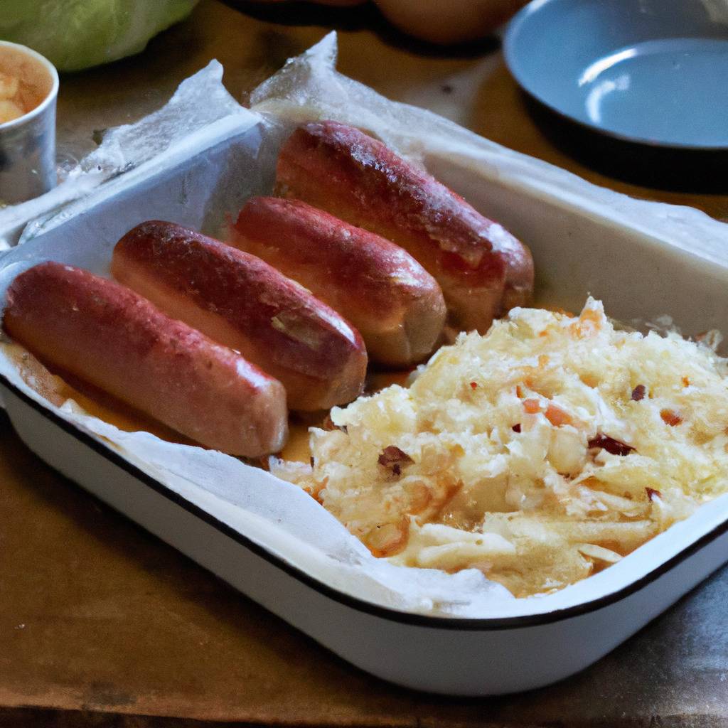 Photo illustrating the recipe from : Frankfurters with cabbage